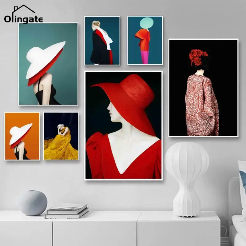 Fashion Women Back Skirt Hat Dress Trendy Wall Art Canvas Painting Nordic Posters and Prints Wall Pictures for Living Room Decor
Fashion Women Back Skirt Hat Dress Trendy Wall Art Canvas Painting Nordic Posters and Prints Wall Pictures for Living Room Decor
