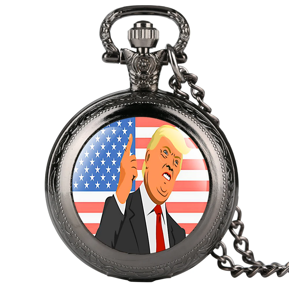 Превосходные кварцевые карманные часы Trump President с узором, мужские практичные черные тонкие цепочки с подвеской, Женское Ожерелье, relogio de bolso
Превосходные кварцевые карманные часы Trump President с узором, мужские практичные черные тонкие цепочки с подвеской, Женское Ожерелье, relogio de bolso