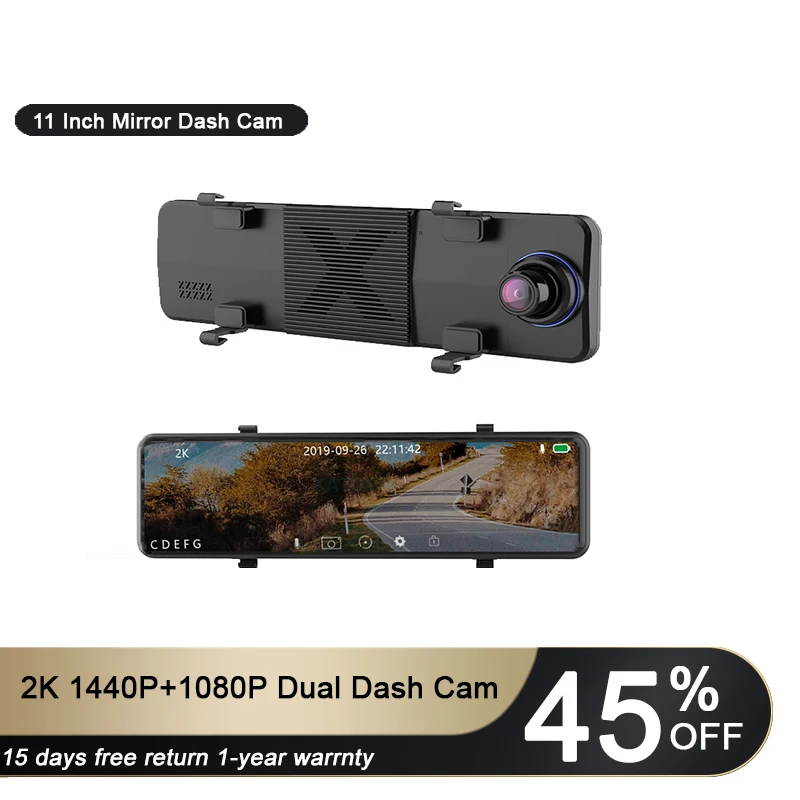 

Gmai70 1080P Mirror Dash Cam Car Accessories Video Recorder 10.88 Inch 2.5D Full Screen Dvr 720P Rear View Lens 6 Layers Glasses