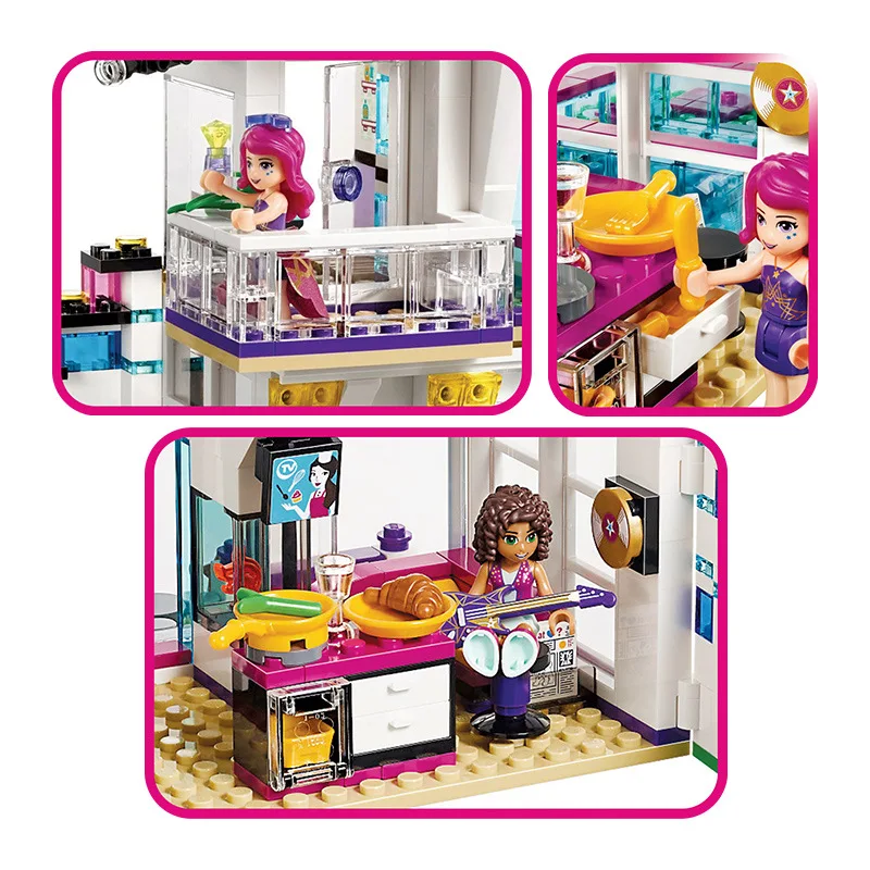 760PCS Pop Star Livi'son House Building Block Compatible Friends for Girls Bricks Educational Toys for Children Christmas
760PCS Pop Star Livi'son House Building Block Compatible Friends for Girls Bricks Educational Toys for Children Christmas