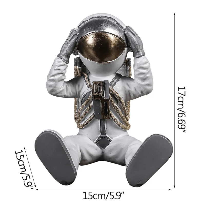 

Creative Don't Speak/listen/look Astronaut Figure Desktop Display Figurines Home Decoration Accessories Resin Ornaments Gifts