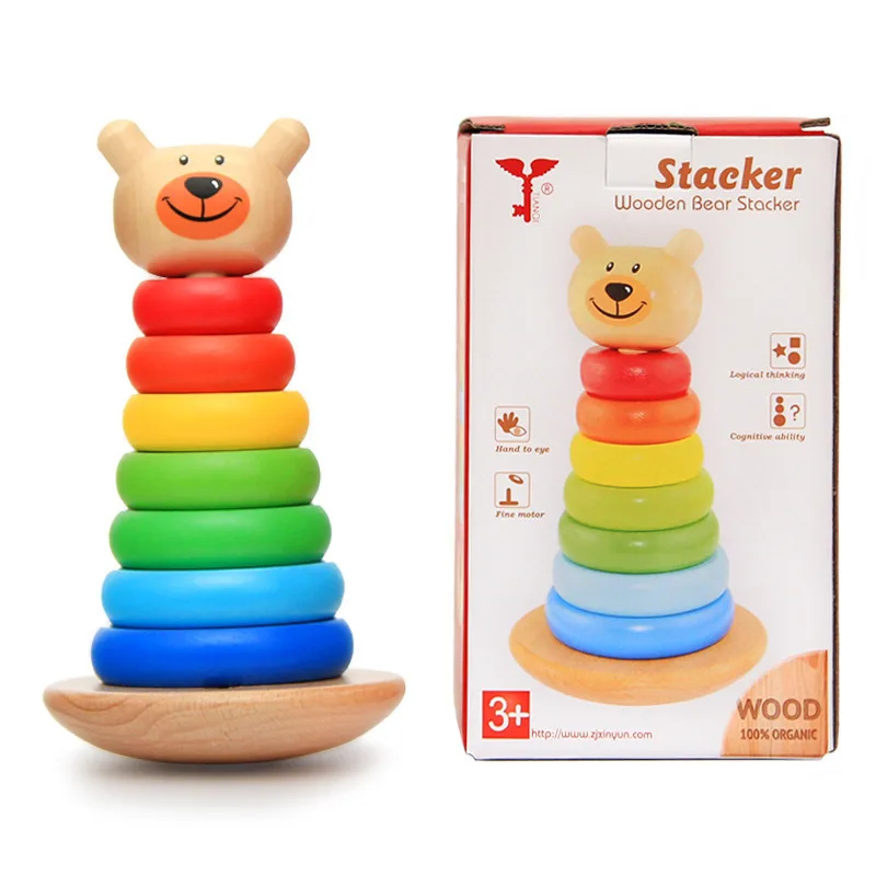 Rainbow Stacking Ring Tower Stacking Folding Cup Ring Blocks Wood Toddler Toys Baby Toys Wooden Bear Tumbler Rocking Tower
Rainbow Stacking Ring Tower Stacking Folding Cup Ring Blocks Wood Toddler Toys Baby Toys Wooden Bear Tumbler Rocking Tower