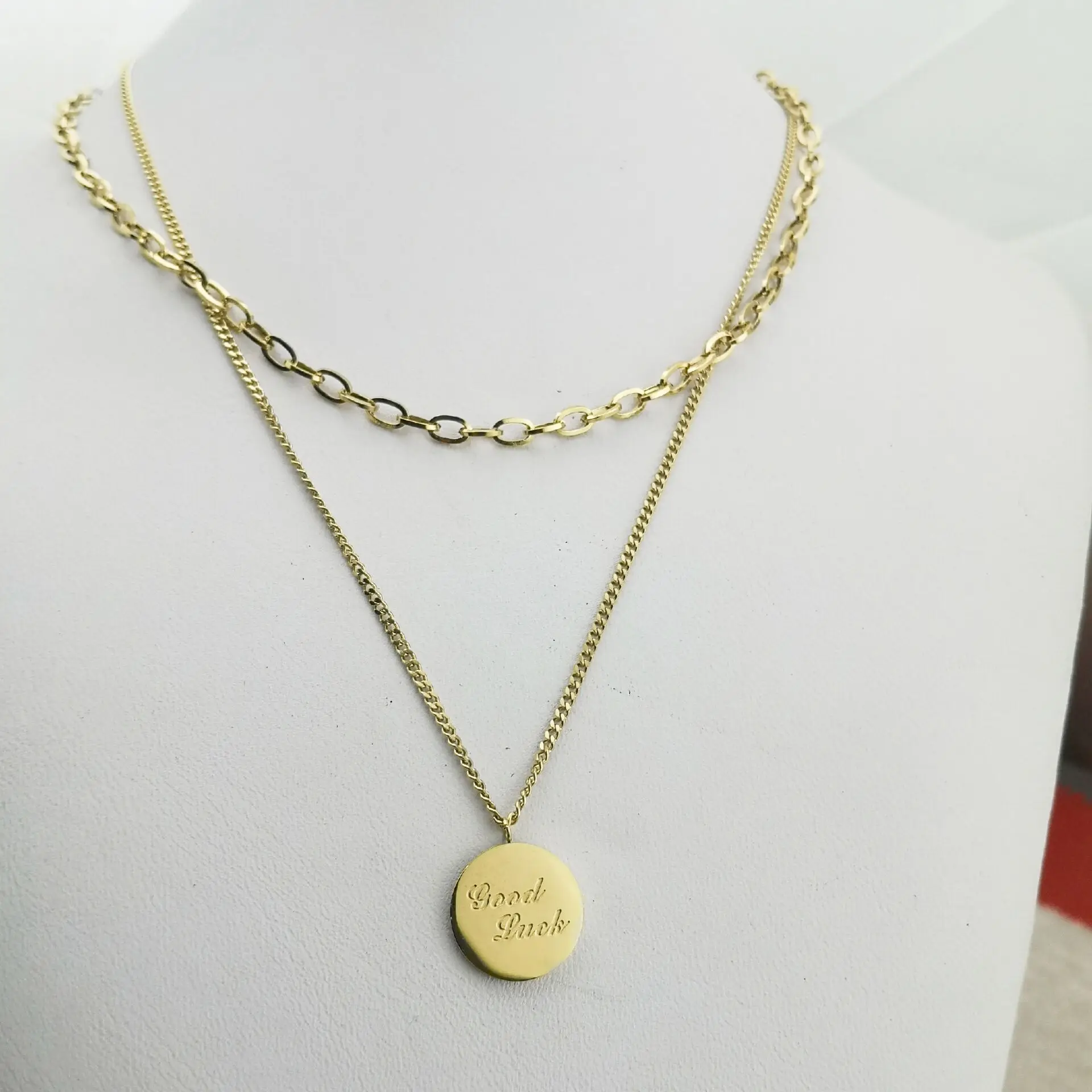 Girl Good luck double chain fashion popular electrocardiogram pendant necklace women shape pendant jewelry steel accessories
Girl Good luck double chain fashion popular electrocardiogram pendant necklace women shape pendant jewelry steel accessories