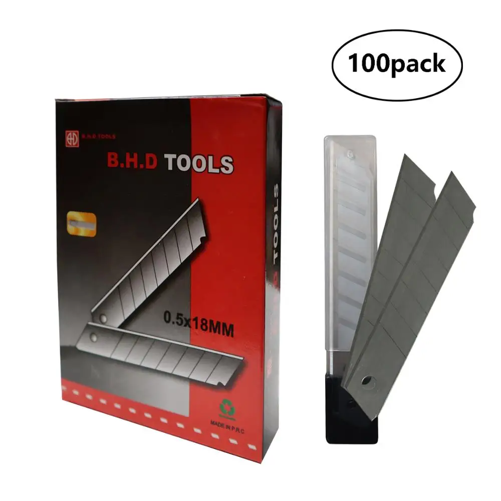 100Pcs/lot Refill Blades Stainless Steel Replaceable Blades Cutting Blades For Utility Knife 18mm
100Pcs/lot Refill Blades Stainless Steel Replaceable Blades Cutting Blades For Utility Knife 18mm