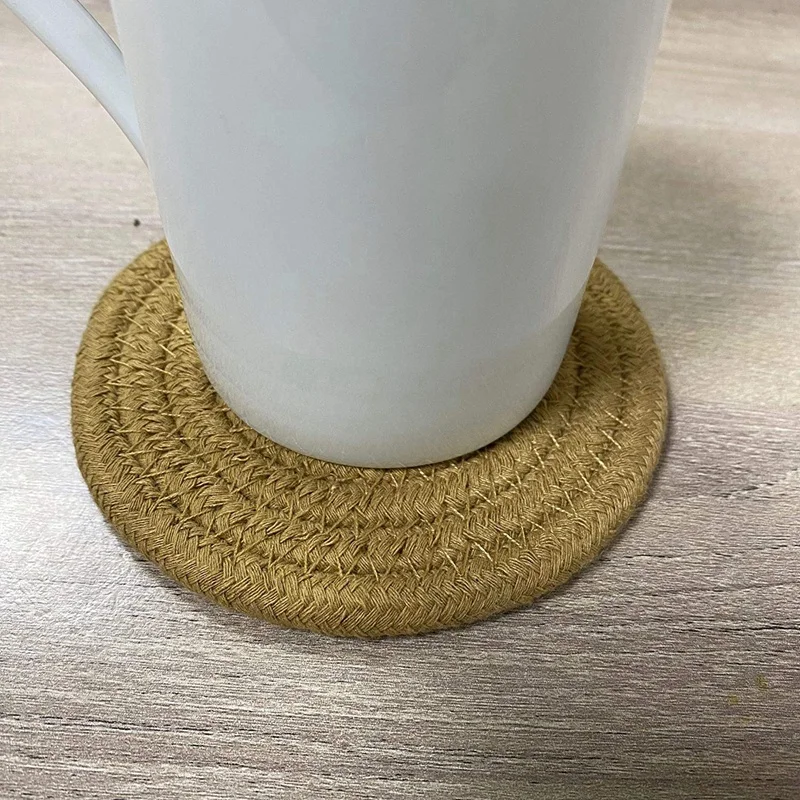 6Pcs Drink Coasters,Stylish Handmade Braided Drink Coasters 4.3Inch,Cotton Super Absorbent Heat-Resistant Round Coasters
6Pcs Drink Coasters,Stylish Handmade Braided Drink Coasters 4.3Inch,Cotton Super Absorbent Heat-Resistant Round Coasters