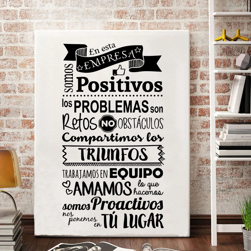 Spanish phrase vinyl engraving removable sticker office decoration inspirational poster living room mural SP-253
Spanish phrase vinyl engraving removable sticker office decoration inspirational poster living room mural SP-253