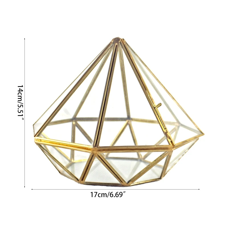 N58F Handmade Gold Open Glass Geometric Terrarium Brass Diamond Succulent Fern Moss P 
N58F Handmade Gold Open Glass Geometric Terrarium Brass Diamond Succulent Fern Moss P