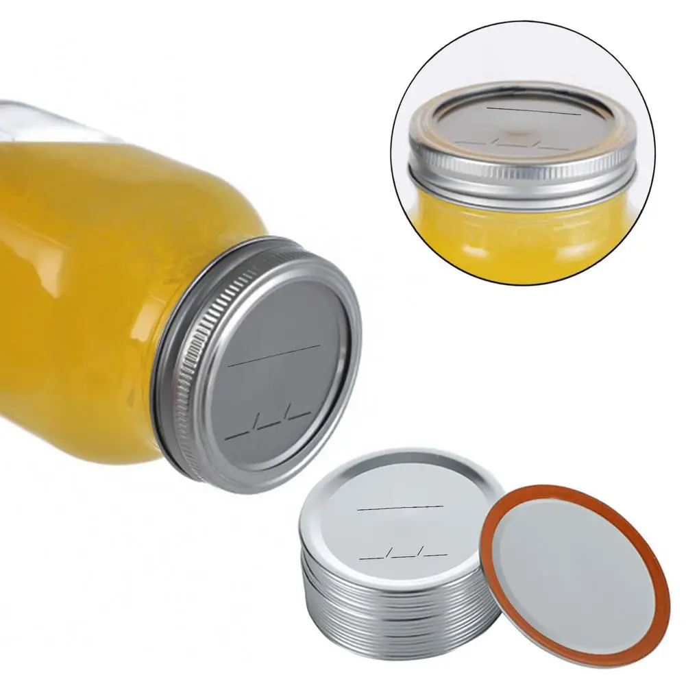 

24pcs 70/86mm Mason Jar Cover Mason Jars Lid Wide Mouth Mason Jar Canning Lids Reusable Leak Proof Split-Type Silver Lids