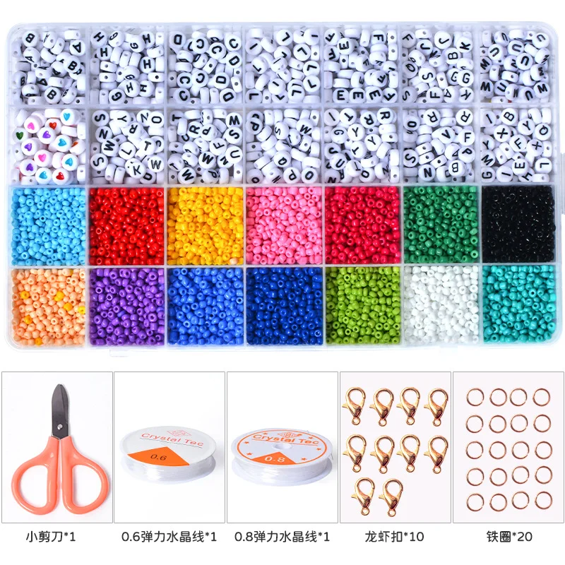 28 Grid Glass Rice Beads DIY Beaded Bracelet Material Early Education Puzzle Letter Beads 3mm 4mm Diy Beads Bracelet Kit
28 Grid Glass Rice Beads DIY Beaded Bracelet Material Early Education Puzzle Letter Beads 3mm 4mm Diy Beads Bracelet Kit