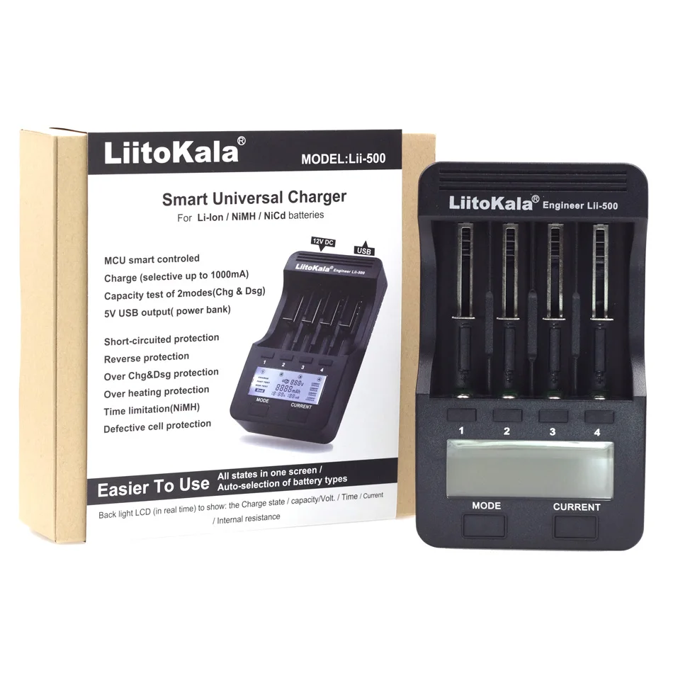 Genuine/Original Liitokala Lii500 18650 battery charger Support battery check test charging/Discharge for 18650 AA AAA NiMH
Genuine/Original Liitokala Lii500 18650 battery charger Support battery check test charging/Discharge for 18650 AA AAA NiMH