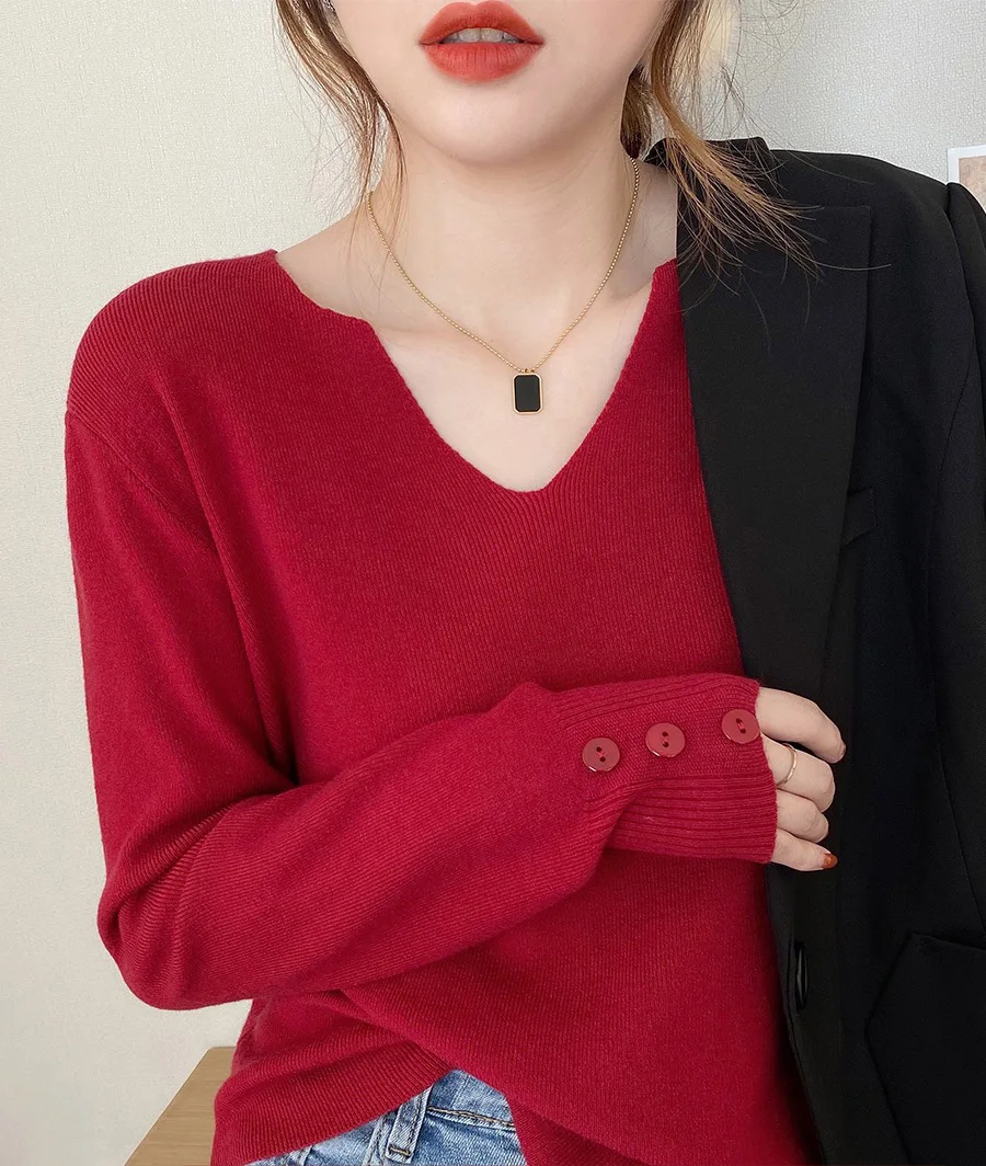 2020 Basic V-neck Solid Autumn Winter Sweater Pullover Women Female Knitted Sweater Loose Long Sleeve Fashion Sweater Chic
2020 Basic V-neck Solid Autumn Winter Sweater Pullover Women Female Knitted Sweater Loose Long Sleeve Fashion Sweater Chic