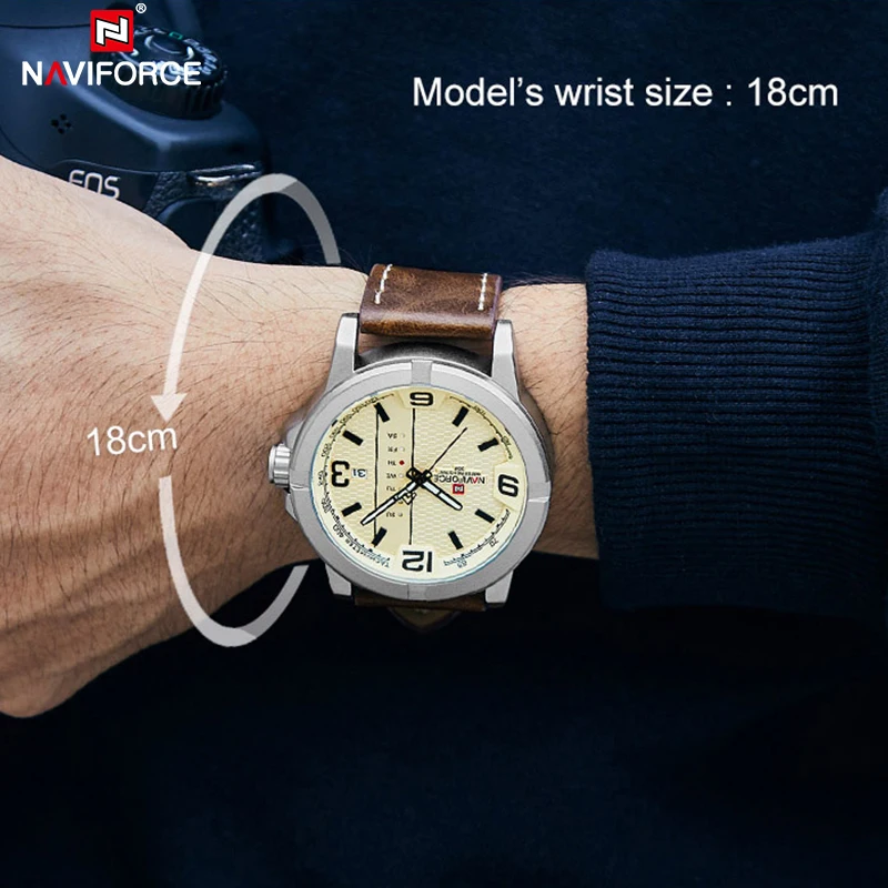 Часы NAVIFORCE мужские модные повседневные кварцевые водонепроницаемые спортивные
