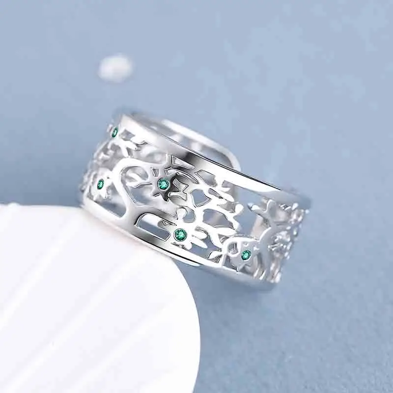 New Design Tree of Life Adjustable Ring Fashion Wide Surface Hollow Matching Cubic Zircon Rings for Women Party Jewelry Gift
New Design Tree of Life Adjustable Ring Fashion Wide Surface Hollow Matching Cubic Zircon Rings for Women Party Jewelry Gift