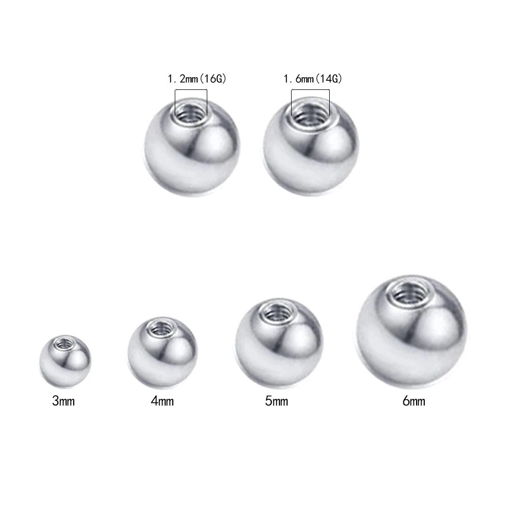 100pcs Replacement Spare BALLS Labret Belly Ear Barbell Bar Beads Piercing Attachments 14g 16g DIY Stainless Steel Body Jewelry
100pcs Replacement Spare BALLS Labret Belly Ear Barbell Bar Beads Piercing Attachments 14g 16g DIY Stainless Steel Body Jewelry