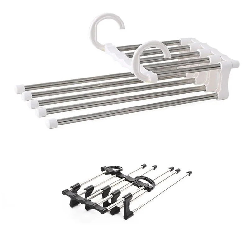 Multi-functional 5 in 1 Pant Rack Magic Adjustable Clothes Hangers For Trouser Tie Shawl Closet Organizer Stainless Steel
Multi-functional 5 in 1 Pant Rack Magic Adjustable Clothes Hangers For Trouser Tie Shawl Closet Organizer Stainless Steel