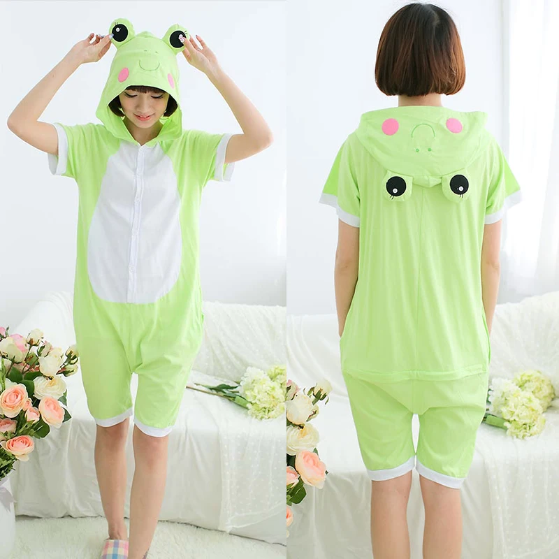 Summer short-sleeved frog sexy onsie women sleepwear pajamas couple cotton animal onesies for adults home service cotton suit 
Summer short-sleeved frog sexy onsie women sleepwear pajamas couple cotton animal onesies for adults home service cotton suit