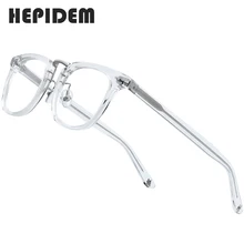 HEPIDEM Acetate Optical Eye Glasses Frames for Men Retro Vintage Square Eyeglass Nerd Women Prescription Spectacle Eyewear 9126