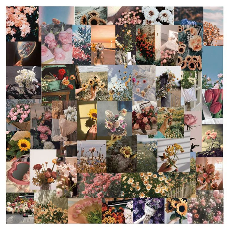 52Pcs Retro Literary Flower Graffiti Sticker Sunflower Daisy Rose Art Sticker
52Pcs Retro Literary Flower Graffiti Sticker Sunflower Daisy Rose Art Sticker