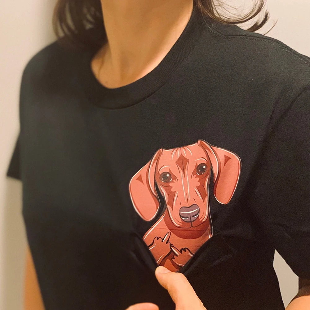 FiiShiMi Power Animals Cotton T-Shirt Dachshund Dog with Middle Finger In The Pocket Funny Printed T-shirtI Hip Hop Cotton Tees
FiiShiMi Power Animals Cotton T-Shirt Dachshund Dog with Middle Finger In The Pocket Funny Printed T-shirtI Hip Hop Cotton Tees