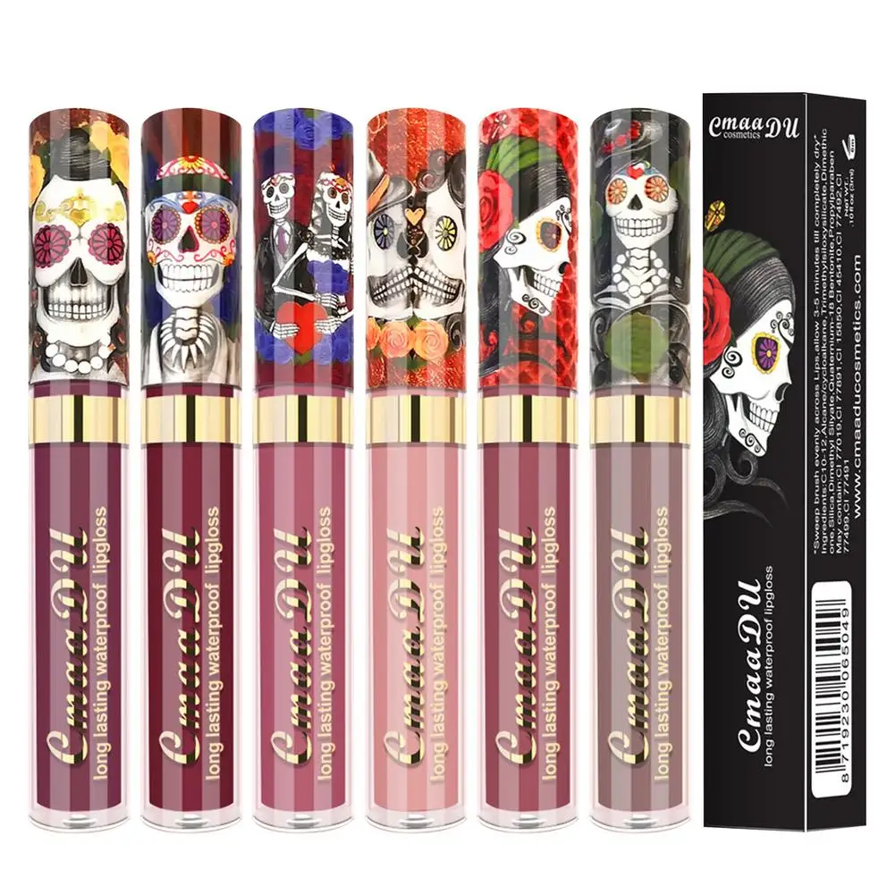 6 Color Matte Skull Lipstick Non-Stick Cup Lip Gloss Not Fade Matte Long-lasting Waterproof Lip Cleansing Oil Easy to Remove
6 Color Matte Skull Lipstick Non-Stick Cup Lip Gloss Not Fade Matte Long-lasting Waterproof Lip Cleansing Oil Easy to Remove