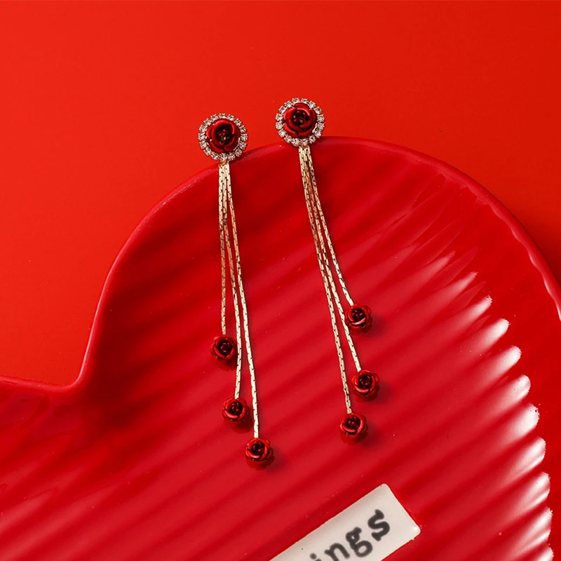 Earrings For Women Trendy Korean Fashion 925 Silver Noodle Dangle Crystal Party Tassel Flower Red Earrings 2022 Trend New Style
Earrings For Women Trendy Korean Fashion 925 Silver Noodle Dangle Crystal Party Tassel Flower Red Earrings 2022 Trend New Style