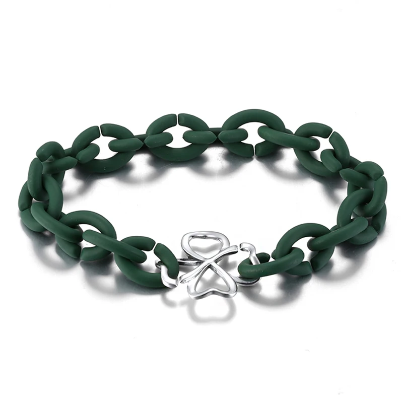 Высококачественные бусины Luckly Sea Green X браслеты для женщин и мужчин жесткие