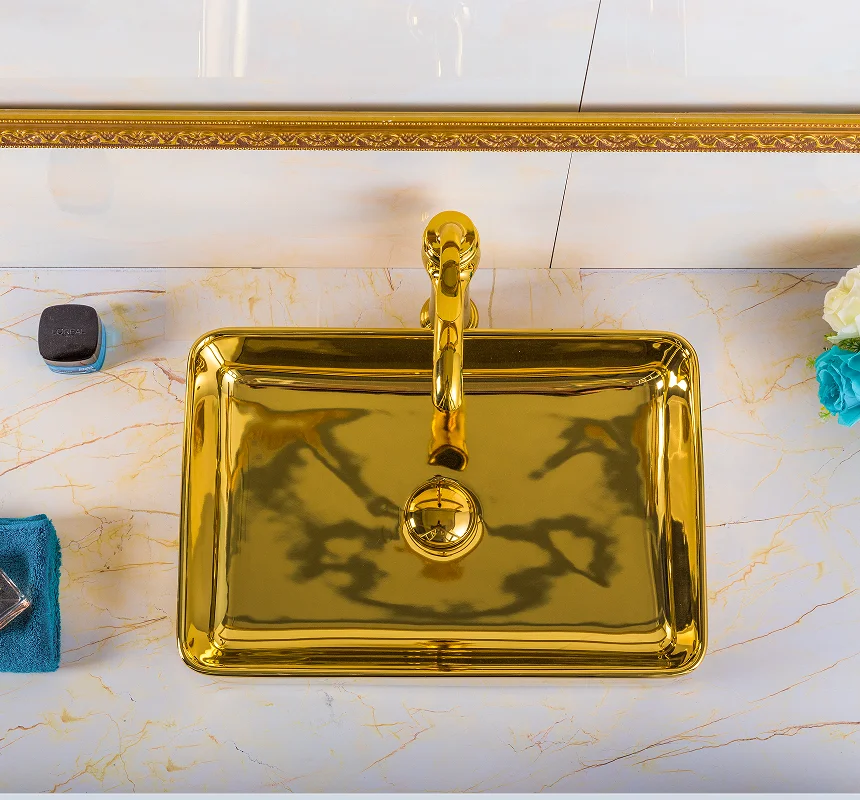 Golden Art Basin Glossy Mouthwash Basin Colored Golden Ceramic Basin Bathroom Sink Polished Wash Basin Rectangle Golden Basin
Golden Art Basin Glossy Mouthwash Basin Colored Golden Ceramic Basin Bathroom Sink Polished Wash Basin Rectangle Golden Basin