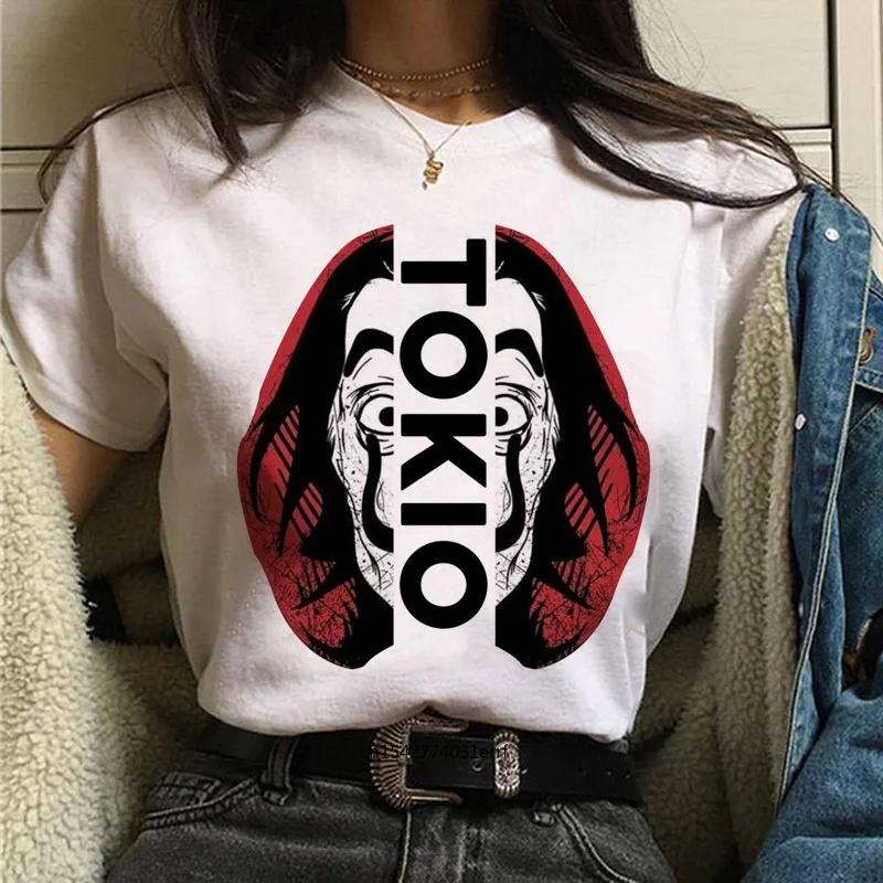 TOKIO Money Heist Women La Casa De Papel Tshirt Fashion Female Clothes Maycaur The House Of Paper Funny Top Tee
TOKIO Money Heist Women La Casa De Papel Tshirt Fashion Female Clothes Maycaur The House Of Paper Funny Top Tee
