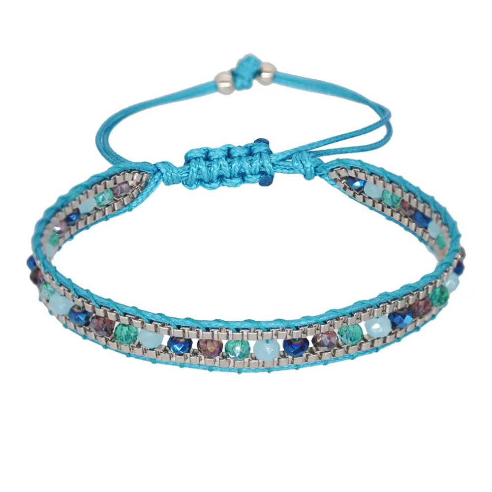 Mixed Color Crystal Beads Multi-Layer Rope Wide Chain Retro National Style Retractable Woven Bracelet Female
Mixed Color Crystal Beads Multi-Layer Rope Wide Chain Retro National Style Retractable Woven Bracelet Female
