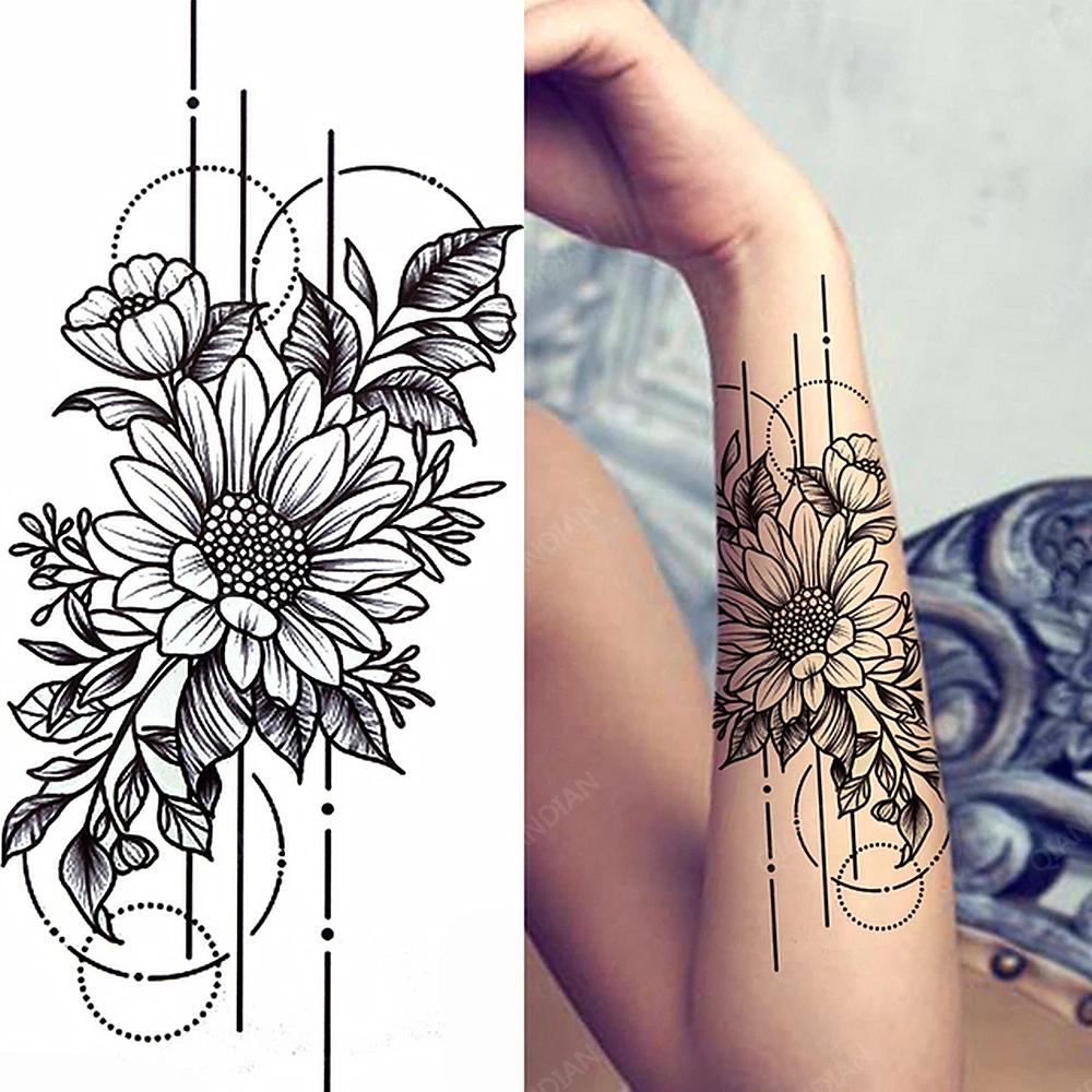 1pc Flower Leaves Sunflower Women Lady Waterproof Temporary Tattoos Fake Body Arm Forearm Cool Art Big Sexy Black Petals
1pc Flower Leaves Sunflower Women Lady Waterproof Temporary Tattoos Fake Body Arm Forearm Cool Art Big Sexy Black Petals