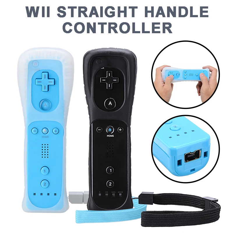 

For Wii Remote Controle Wireless GamePad Remote Controller Straight Handle Controllers Joystick Joypad with Silicone Cover