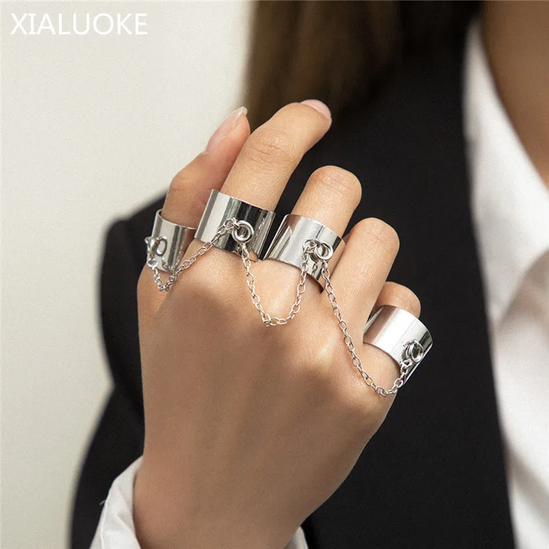 XIALUOKE Punk Hip Pop Rings Multi-layer Adjustable Chain Four Open Finger Rings For Women Party Gift
XIALUOKE Punk Hip Pop Rings Multi-layer Adjustable Chain Four Open Finger Rings For Women Party Gift