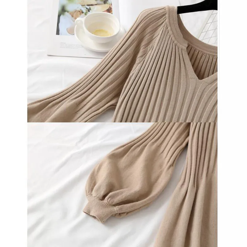 Long Knit Women Sweater Dress Thick Warm Autumn Winter Dress Female V-neck A Line Knitted Dress Office Lady Long sleeve Vestidos
Long Knit Women Sweater Dress Thick Warm Autumn Winter Dress Female V-neck A Line Knitted Dress Office Lady Long sleeve Vestidos