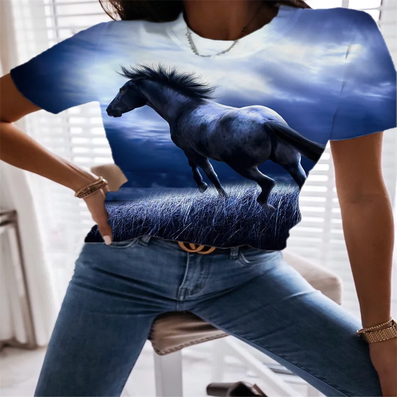 Animal Horse Print Summer Casual Women Clothes Short Sleeve Loose Tshirts Street Hipster Tees V-Neck Tops Femme Cotton T Shirt
Animal Horse Print Summer Casual Women Clothes Short Sleeve Loose Tshirts Street Hipster Tees V-Neck Tops Femme Cotton T Shirt