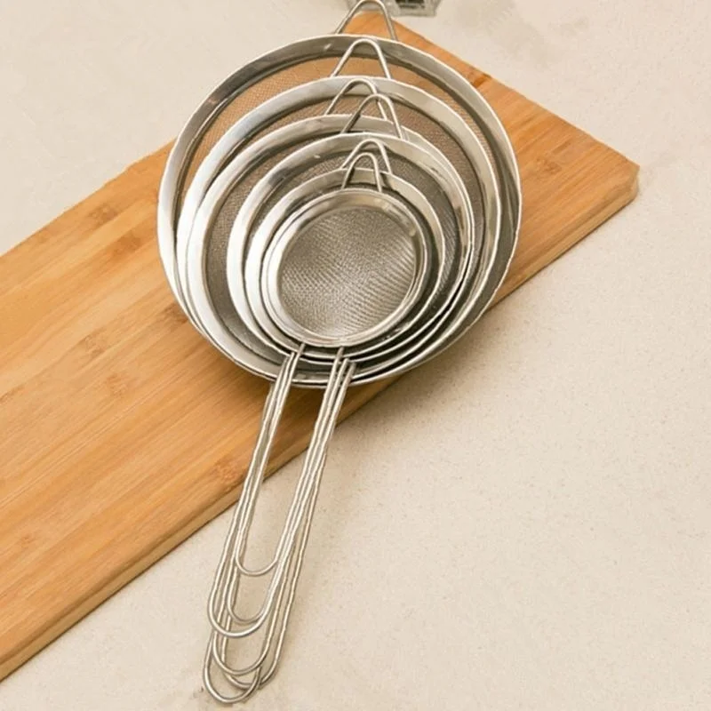 Stainless Steel Wire Fine Mesh Sieve Oil Strainer Flour Colander Sifter DIY Kitchen Tools For Filtering Food Kitchen Accessories
Stainless Steel Wire Fine Mesh Sieve Oil Strainer Flour Colander Sifter DIY Kitchen Tools For Filtering Food Kitchen Accessories