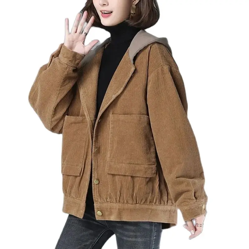 Breasted Hoode Ladie Autumn Winter Overcoat New All-match Loose Slim Single-d Ms Thicken Casual Add Cotton Corduroy Women Coat
Breasted Hoode Ladie Autumn Winter Overcoat New All-match Loose Slim Single-d Ms Thicken Casual Add Cotton Corduroy Women Coat