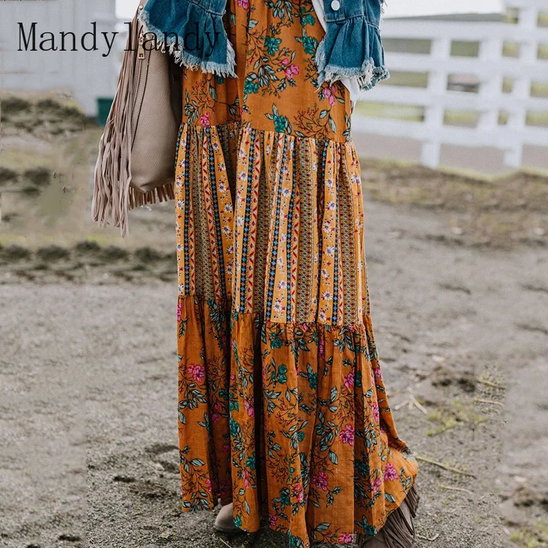 Mandylandy Women's Fashion High Waist Pocket Stitching Loose Skirt Spring and Summer Leisure Floral Print Pleated Skirt
Mandylandy Women's Fashion High Waist Pocket Stitching Loose Skirt Spring and Summer Leisure Floral Print Pleated Skirt