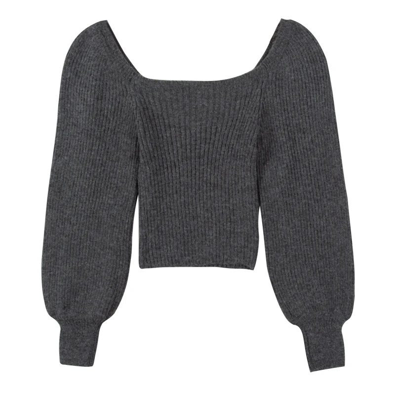 Puff Sleeved Cashmere Knitted Women Sweater And Pullovers Square Collar Solid Short Empire Female Pulls Tops
Puff Sleeved Cashmere Knitted Women Sweater And Pullovers Square Collar Solid Short Empire Female Pulls Tops