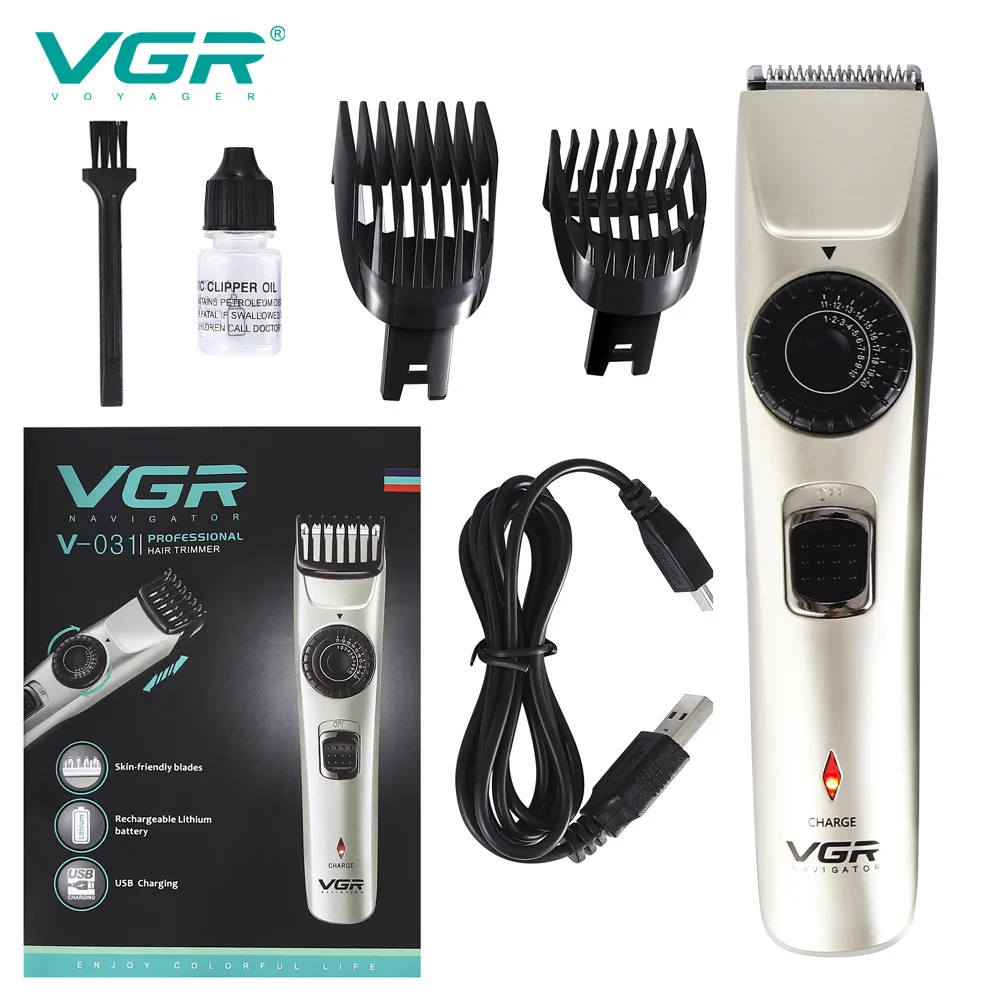 

VGR Self-service Hair Clipper Electric Clippers Rechargeable Men's Beard Trimmer Haircut 1-20mm V-031 Remington Machine Machines