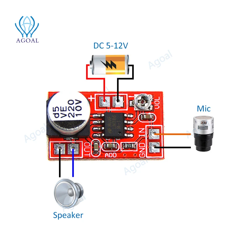 DC 5-15V 150mA 5V Adjustable Mini LM386 Audio Power Amplifier Board Micro Amp Module Max 750mW Impedance Voice AMP
DC 5-15V 150mA 5V Adjustable Mini LM386 Audio Power Amplifier Board Micro Amp Module Max 750mW Impedance Voice AMP