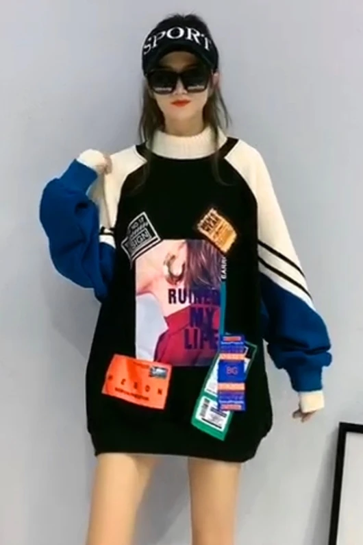Tide brand autumn and winter age reduction loose high-neck patch stitching sweater pullover sweater embroidered bottoming top
Tide brand autumn and winter age reduction loose high-neck patch stitching sweater pullover sweater embroidered bottoming top
