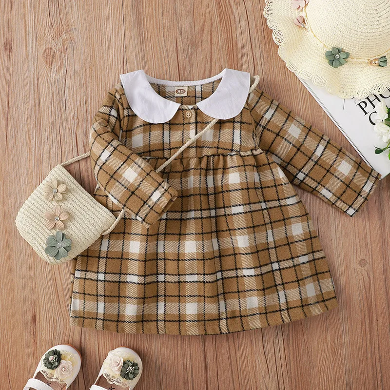 Spring Autumn New Girls Dresses Long-sleeved College Style Lapel Plaid Dress Toddler Girl Clothes Baby Girl Dress
Spring Autumn New Girls Dresses Long-sleeved College Style Lapel Plaid Dress Toddler Girl Clothes Baby Girl Dress