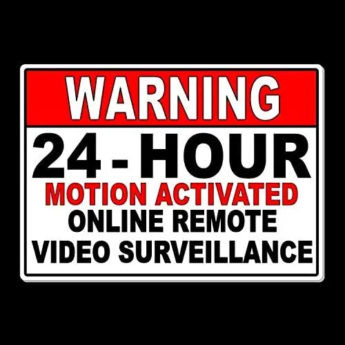 24 Hour Motion Activated Online Remote Video Surveillance Sign Metal Sign
24 Hour Motion Activated Online Remote Video Surveillance Sign Metal Sign