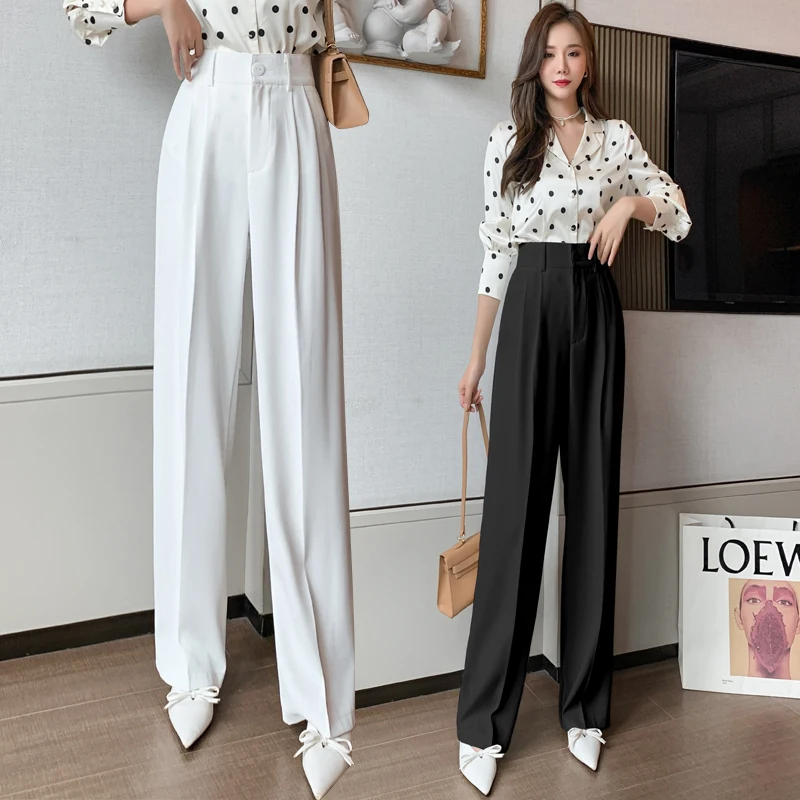 Limiguyue Spring Women Straight Suit Pants Office Ladies High Waist Long Trousers Casual Zipper Wide Leg Pants Pink Black K237
Limiguyue Spring Women Straight Suit Pants Office Ladies High Waist Long Trousers Casual Zipper Wide Leg Pants Pink Black K237