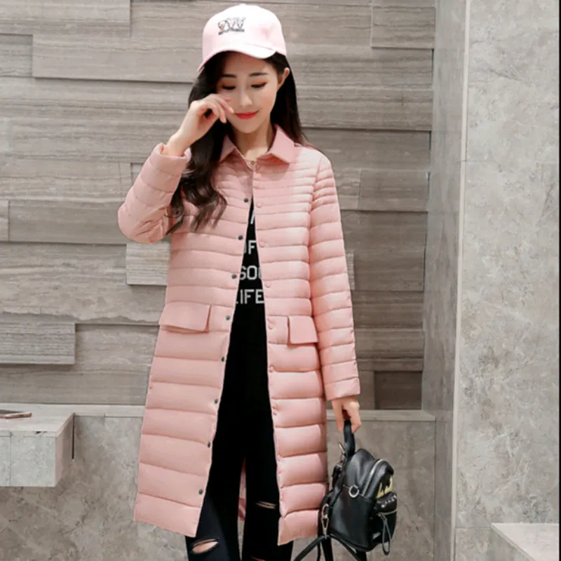 Autumn Winter Down Jacket Long Sleeve Jackets White Duck Down Woman Warm Slim Coat for Female Casual Tops Winter Jacket Y11