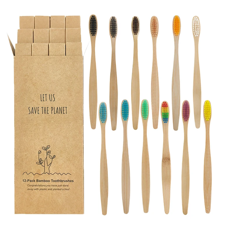 12Pcs Natural Multi-Colored Biodegradable Bamboo Toothbrush Soft Bristle Eco-friendly Oral Care Cylindrical Toothbrush
12Pcs Natural Multi-Colored Biodegradable Bamboo Toothbrush Soft Bristle Eco-friendly Oral Care Cylindrical Toothbrush