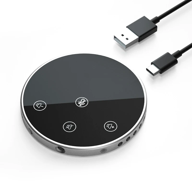 USB-микрофон для конференций с динамиком, компьютерные динамики с микрофоном, кнопки контактного датчика для отключения/громкости
USB-микрофон для конференций с динамиком, компьютерные динамики с микрофоном, кнопки контактного датчика для отключения/громкости