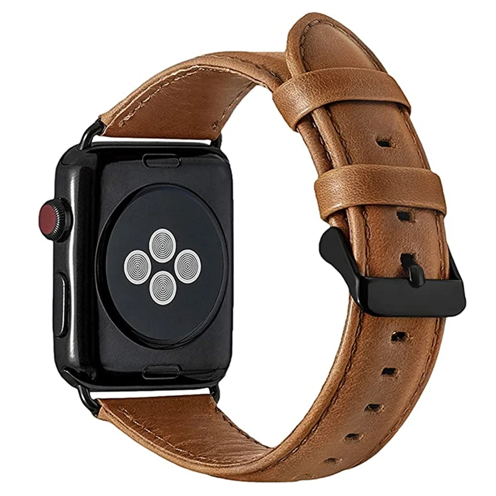 

Genuine Leather pulseira for apple watch 4 5 band 44mm 42mm bracelet for applewatch iwatch watchband Serie 3 2 1 40mm 38mm strap