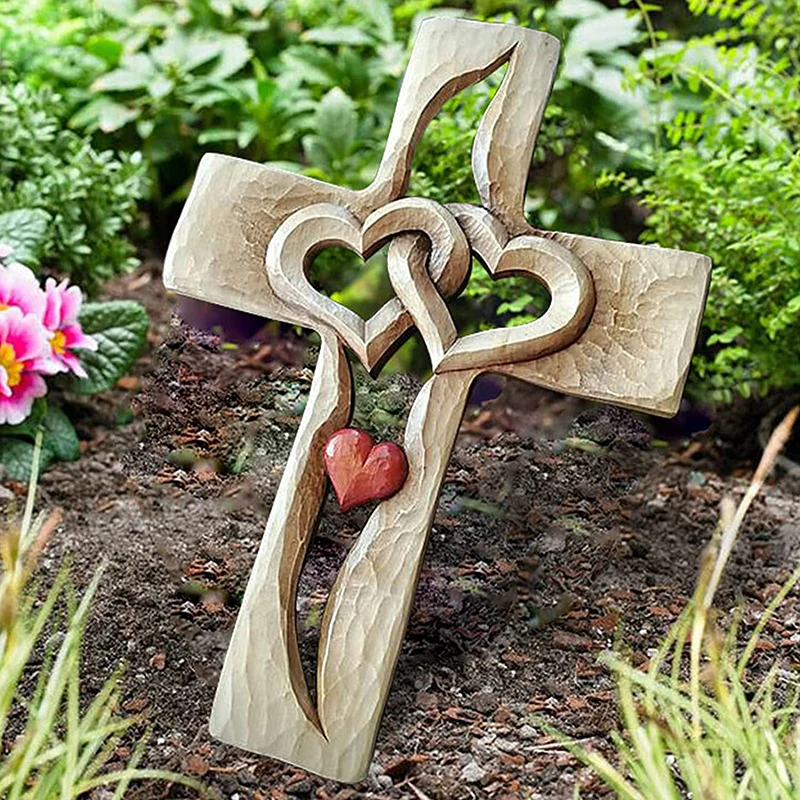 Carved Wooden Cross with Hollow Intertwined Hearts Hanging Love Couple Family Wall Decor NIN668
Carved Wooden Cross with Hollow Intertwined Hearts Hanging Love Couple Family Wall Decor NIN668