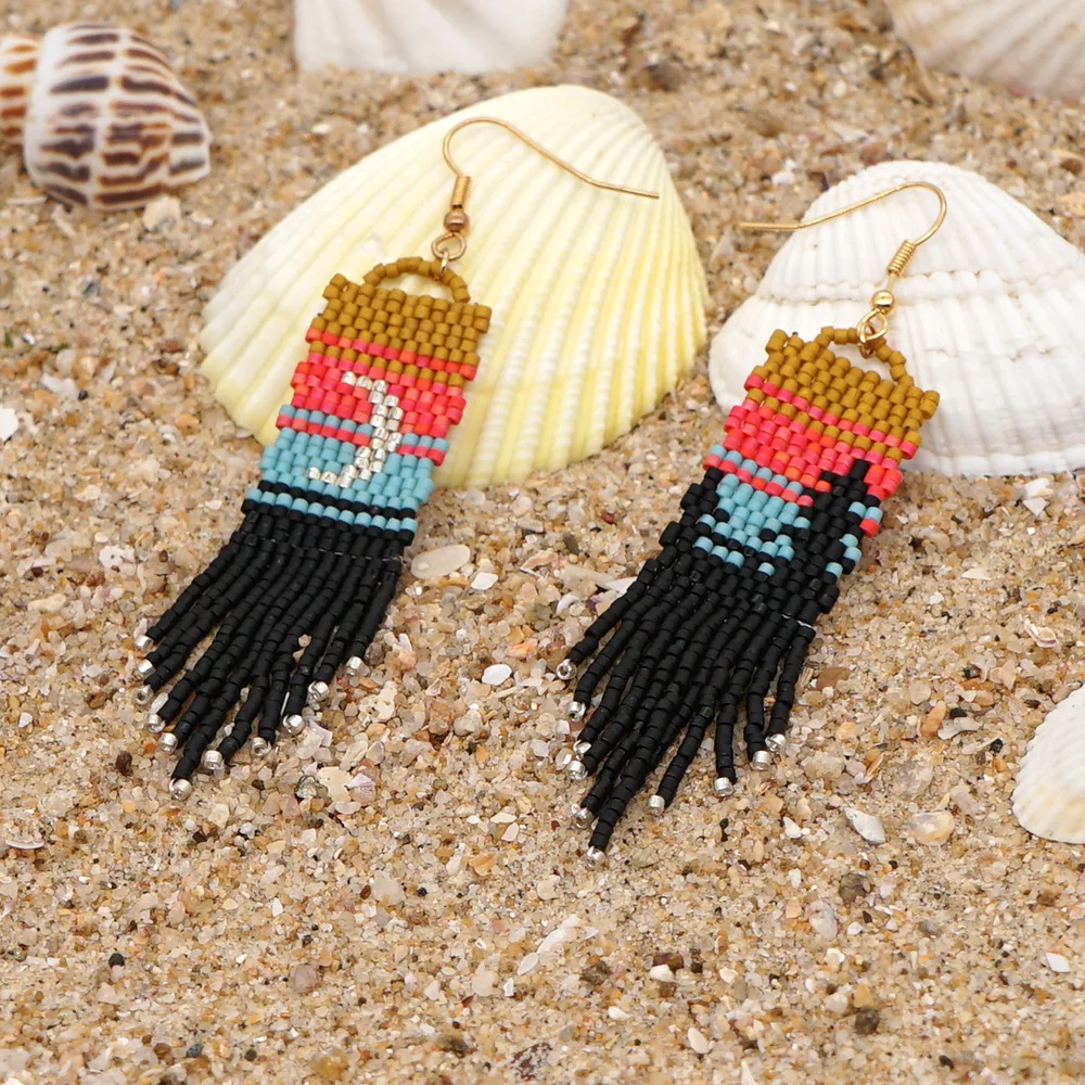 Spring Long Moon Trend Tassel Earrings Black Hook Up Earrings Miyuki Rice Beads Women Pendant Earrings Jewelry
Spring Long Moon Trend Tassel Earrings Black Hook Up Earrings Miyuki Rice Beads Women Pendant Earrings Jewelry